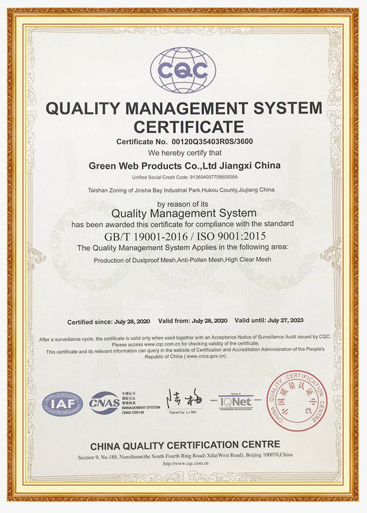 ISO 9001 Certificate